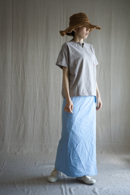 高密度コットンラップスカート/High-density cotton wrap skirt/Pale blue