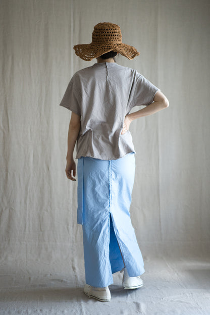 高密度コットンラップスカート/High-density cotton wrap skirt/Pale blue