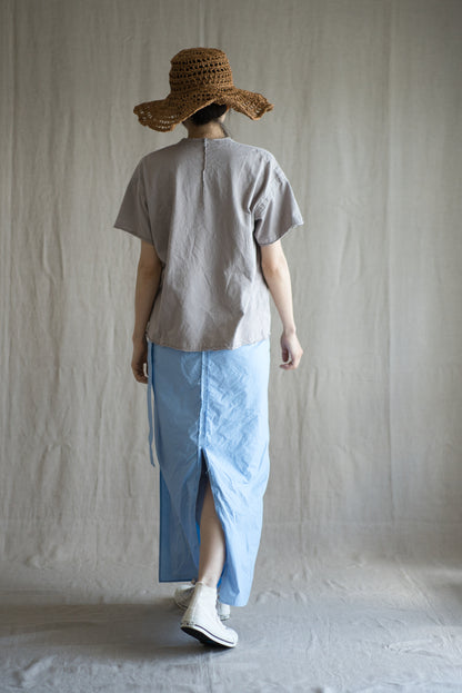 高密度コットンラップスカート/High-density cotton wrap skirt/Pale blue