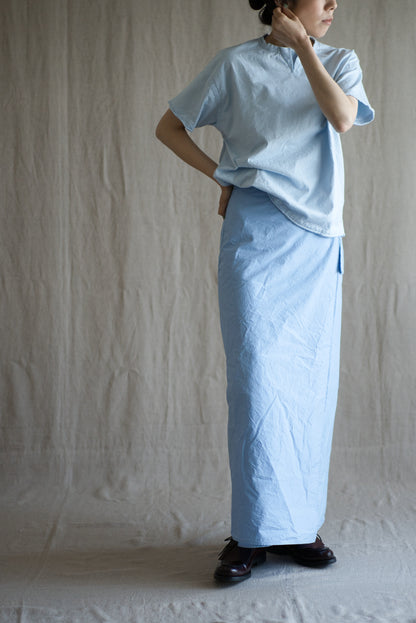 高密度コットンラップスカート/High-density cotton wrap skirt/Pale blue