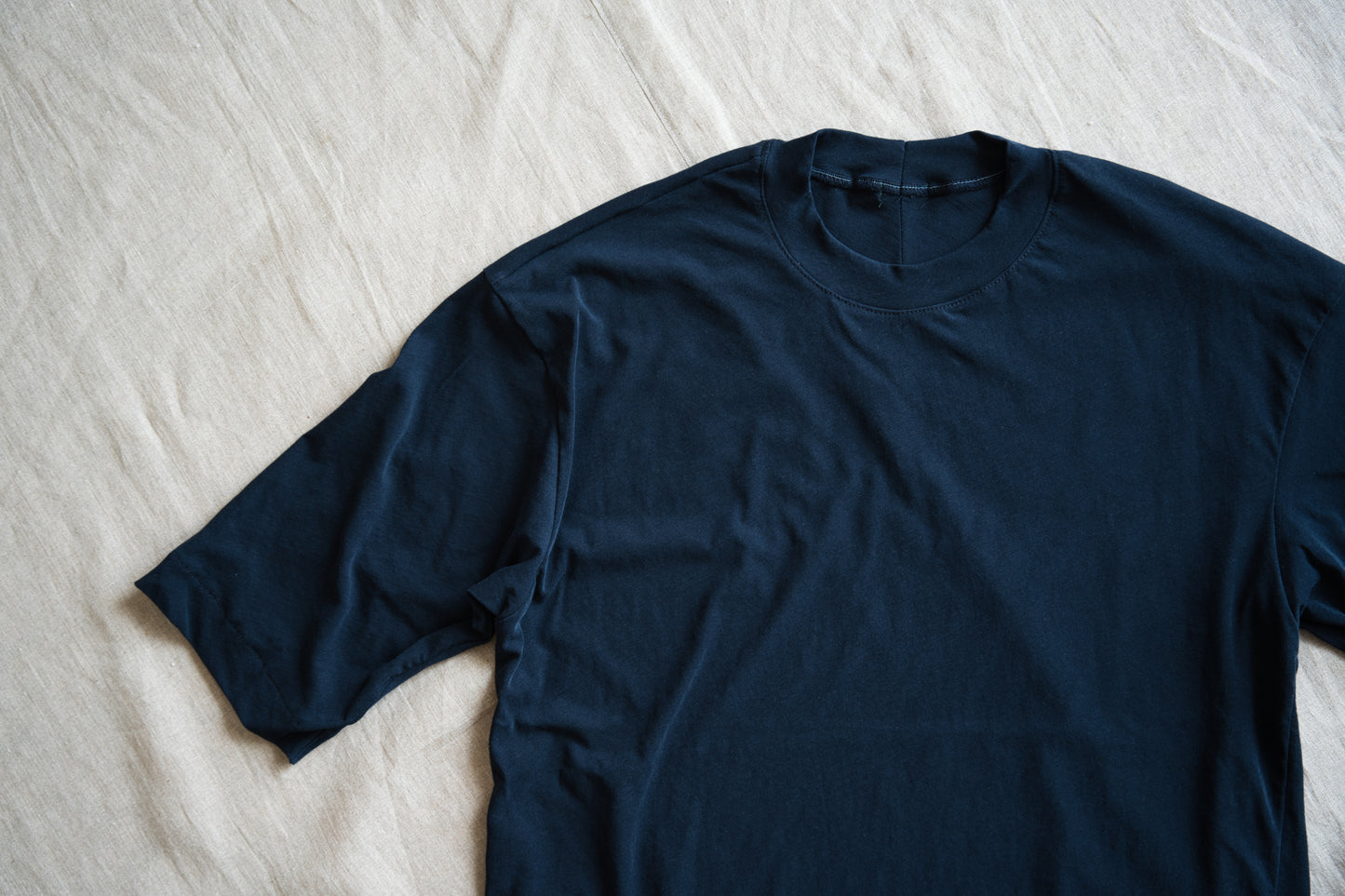 Premium Cotton Crew neck Half-Sleeved T/Navy