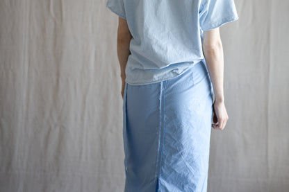 高密度コットンラップスカート/High-density cotton wrap skirt/Pale blue