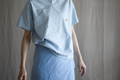 高密度コットンラップスカート/High-density cotton wrap skirt/Pale blue