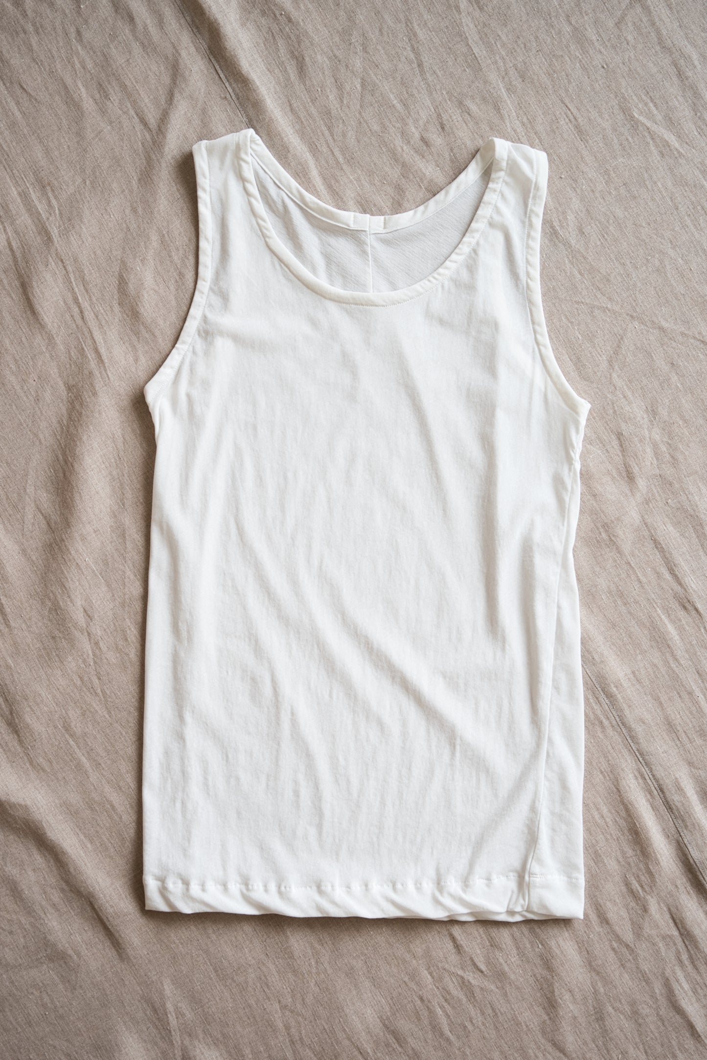 Premium Cotton Tank-Top/Fresh White