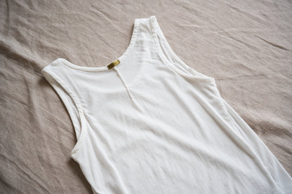 Premium Cotton Tank-Top/Fresh White