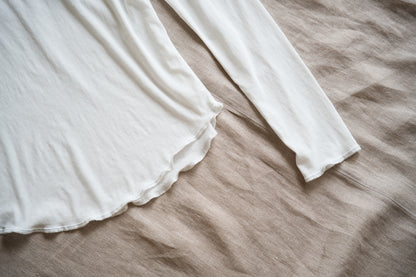 Premium Cotton Crew neck Long-Sleeved T/Fresh White