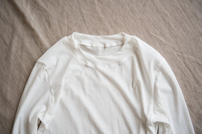 Premium Cotton Crew neck Long-Sleeved T/Fresh White