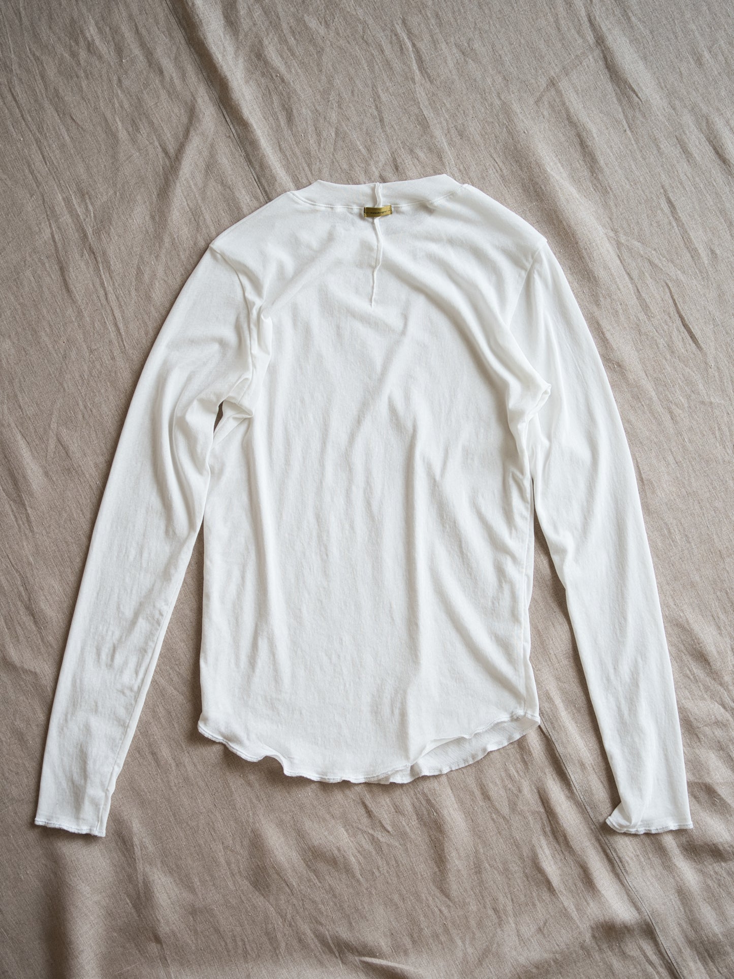 Premium Cotton Crew neck Long-Sleeved T/Fresh White