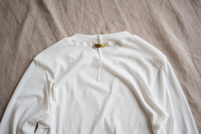 Premium Cotton Crew neck Long-Sleeved T/Fresh White