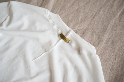 Premium Cotton Crew neck Long-Sleeved T/Fresh White