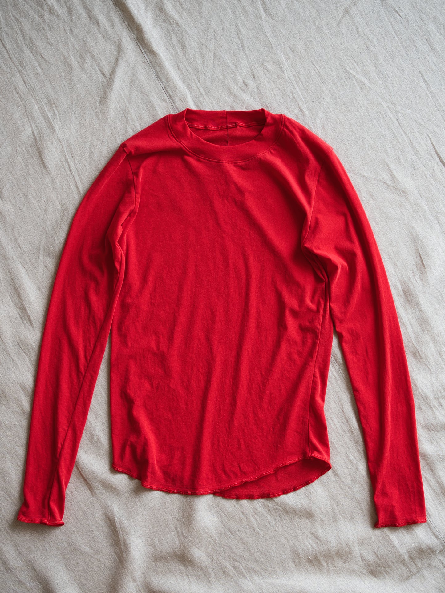 Premium Cotton Crew neck Long-Sleeved T/Red