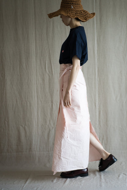 高密度コットンラップスカート/High-density cotton wrap skirt/Clam pink