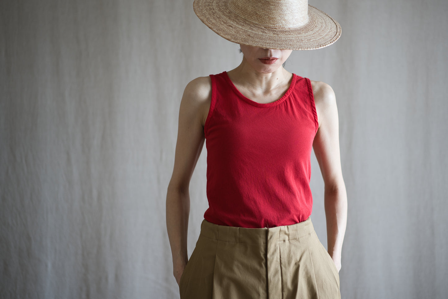 Premium Cotton Tank-Top/Red
