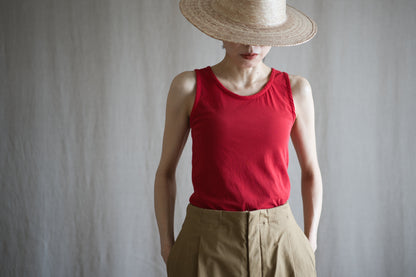 Premium Cotton Tank-Top/Red