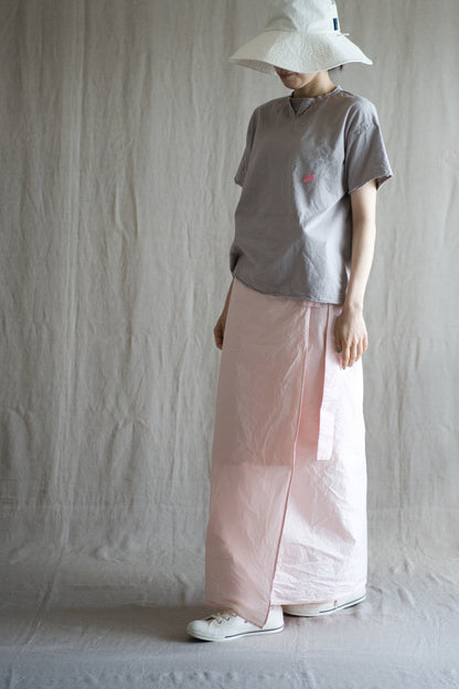 高密度コットンラップスカート/High-density cotton wrap skirt/Clam pink