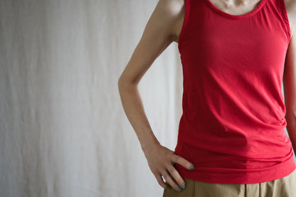 Premium Cotton Tank-Top/Red
