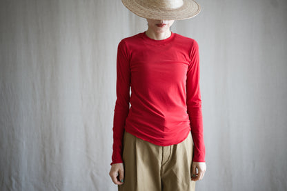 Premium Cotton Crew neck Long-Sleeved T/Red