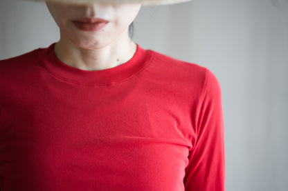 Premium Cotton Crew neck Long-Sleeved T/Red
