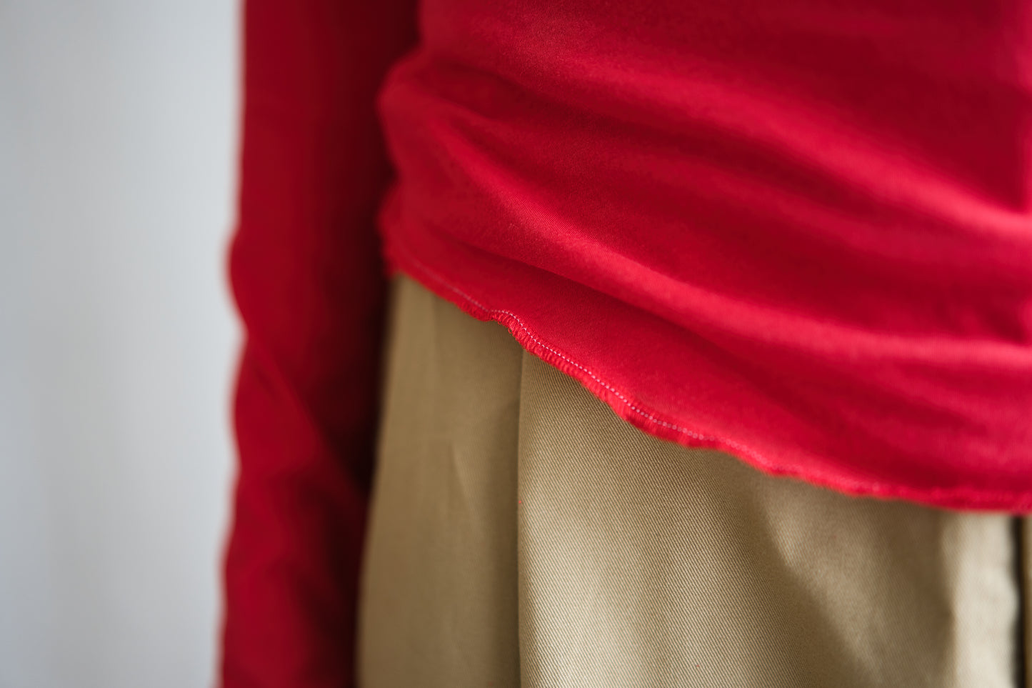 Premium Cotton Crew neck Long-Sleeved T/Red