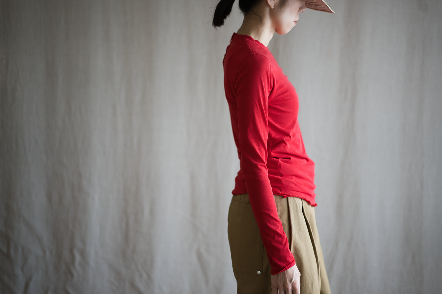 Premium Cotton Crew neck Long-Sleeved T/Red