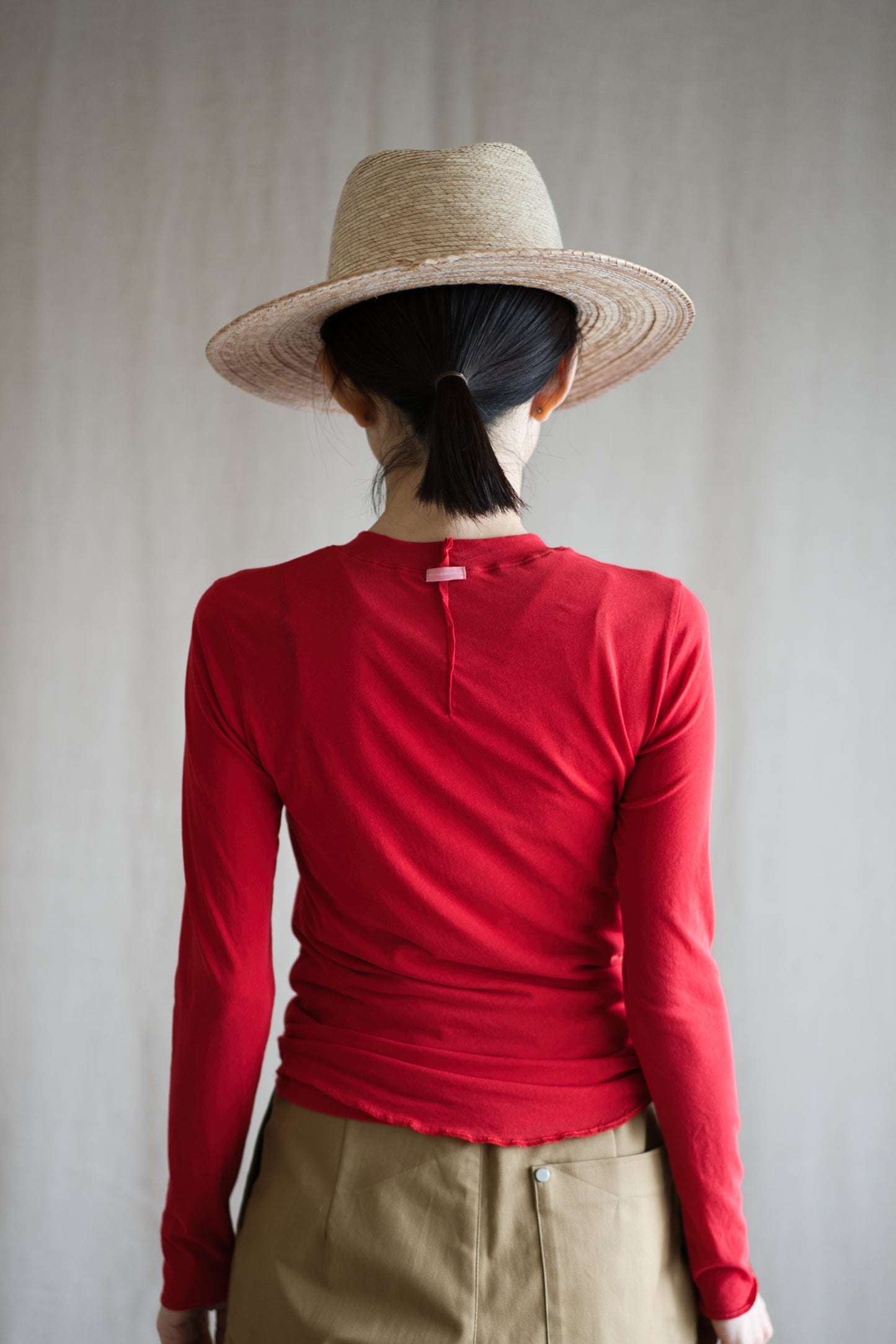 Premium Cotton Crew neck Long-Sleeved T/Red