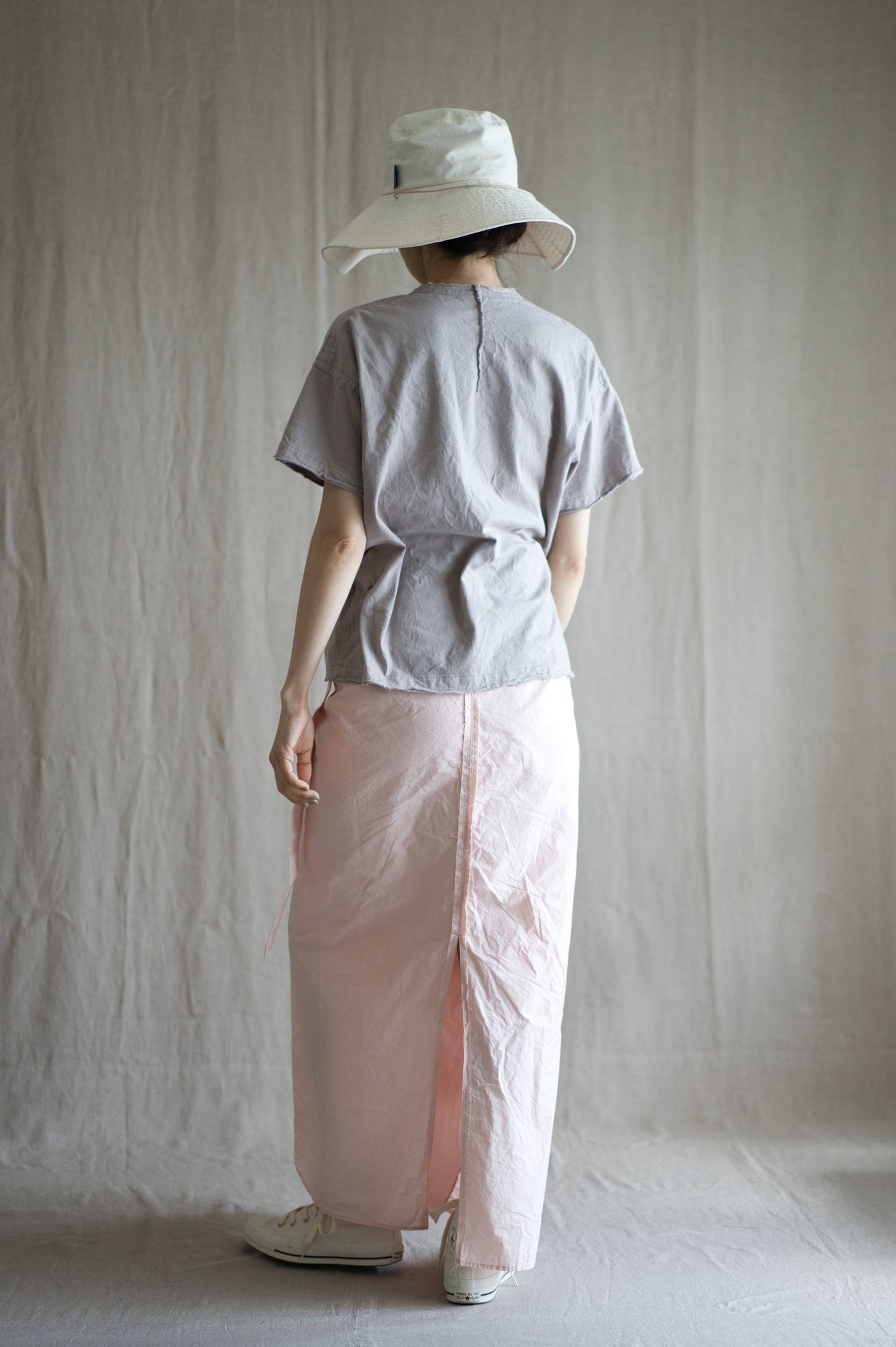 高密度コットンラップスカート/High-density cotton wrap skirt/Clam pink