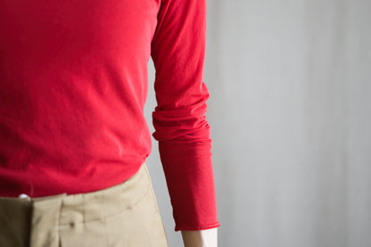Premium Cotton Crew neck Long-Sleeved T/Red
