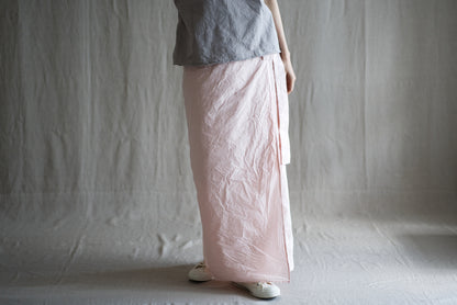 高密度コットンラップスカート/High-density cotton wrap skirt/Clam pink