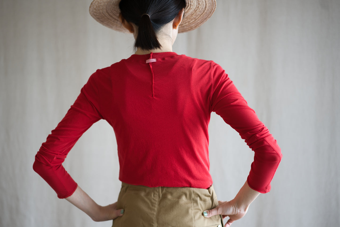 Premium Cotton Crew neck Long-Sleeved T/Red