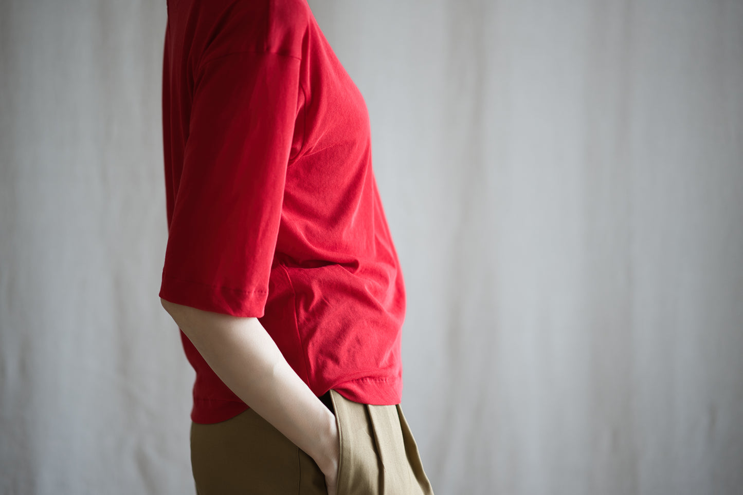 Premium Cotton Crew neck Half-Sleeved T/Red