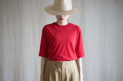Premium Cotton Crew neck Half-Sleeved T/Red