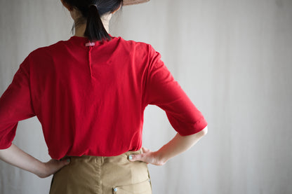 Premium Cotton Crew neck Half-Sleeved T/Red
