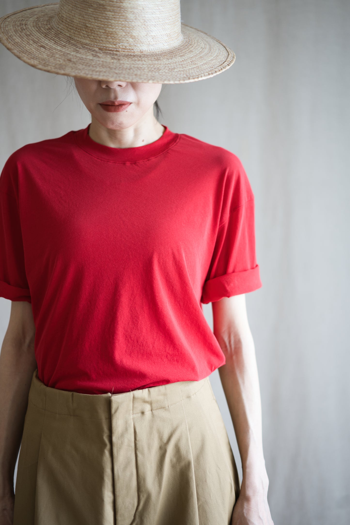 Premium Cotton Crew neck Half-Sleeved T/Red