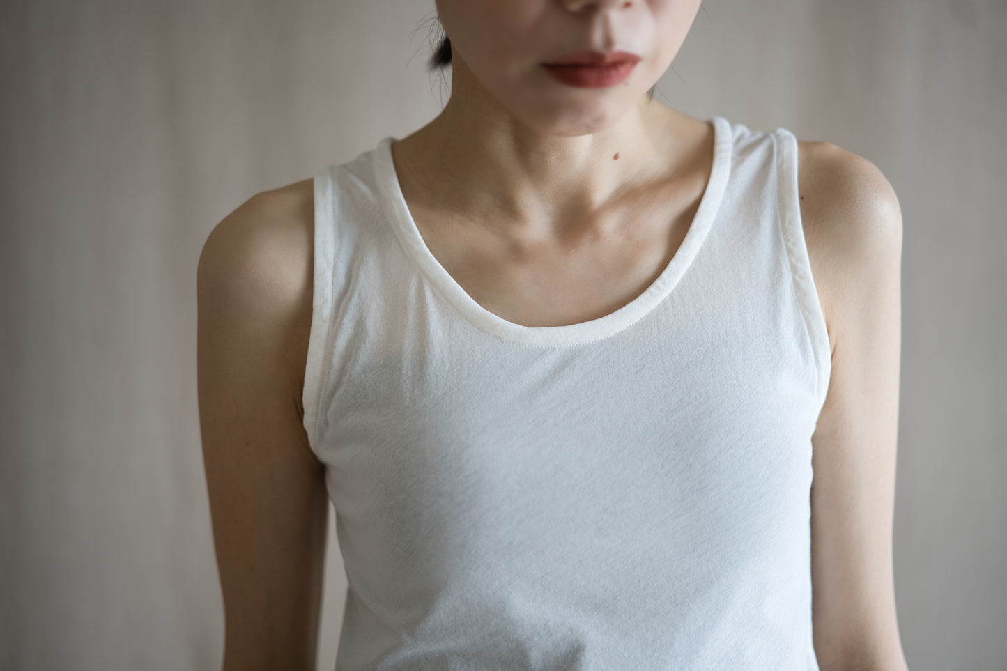 Premium Cotton Tank-Top/Fresh White