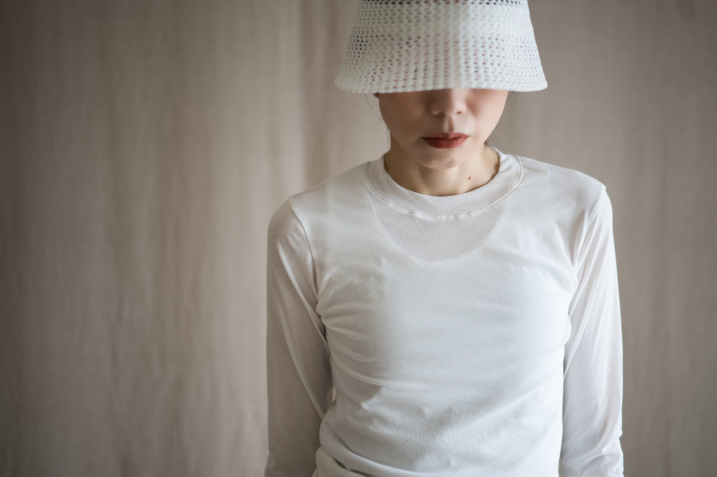 Premium Cotton Crew neck Long-Sleeved T/Fresh White