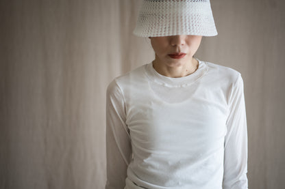 Premium Cotton Crew neck Long-Sleeved T/Fresh White