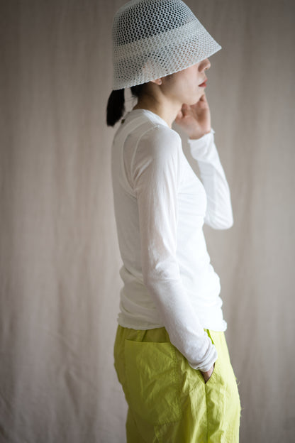 Premium Cotton Crew neck Long-Sleeved T/Fresh White