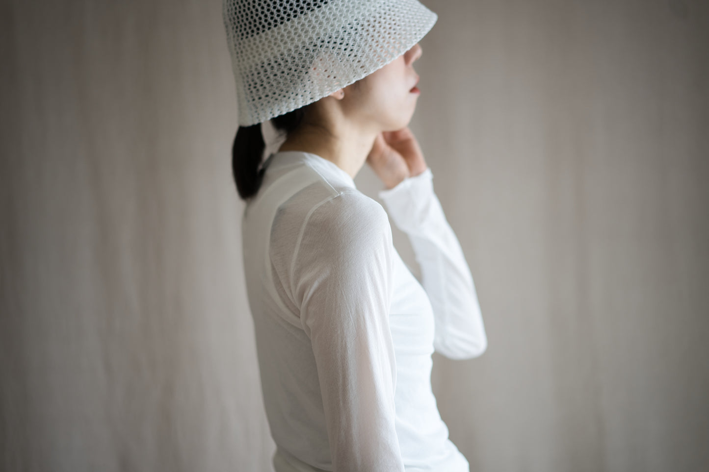 Premium Cotton Crew neck Long-Sleeved T/Fresh White