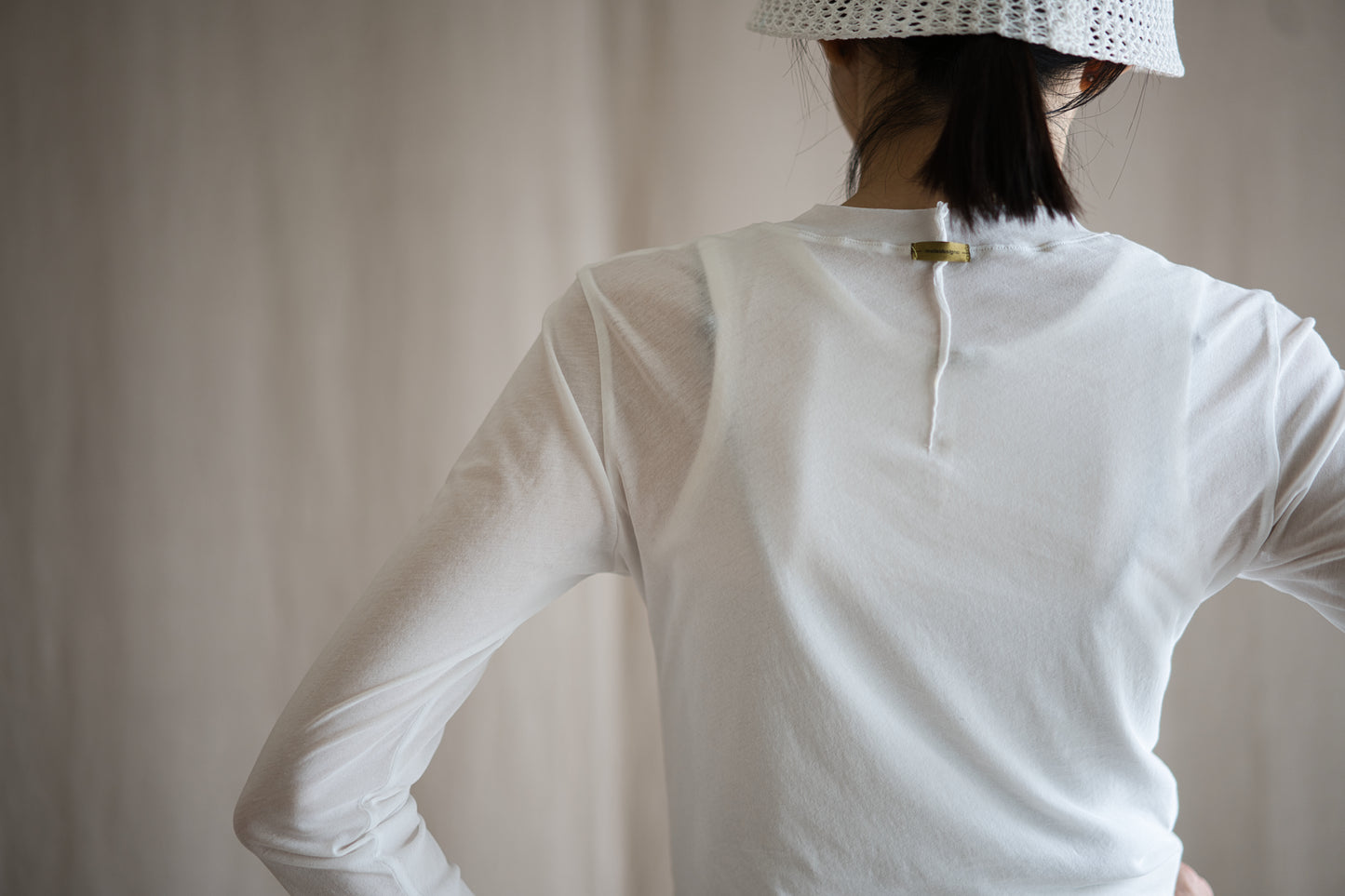 Premium Cotton Crew neck Long-Sleeved T/Fresh White