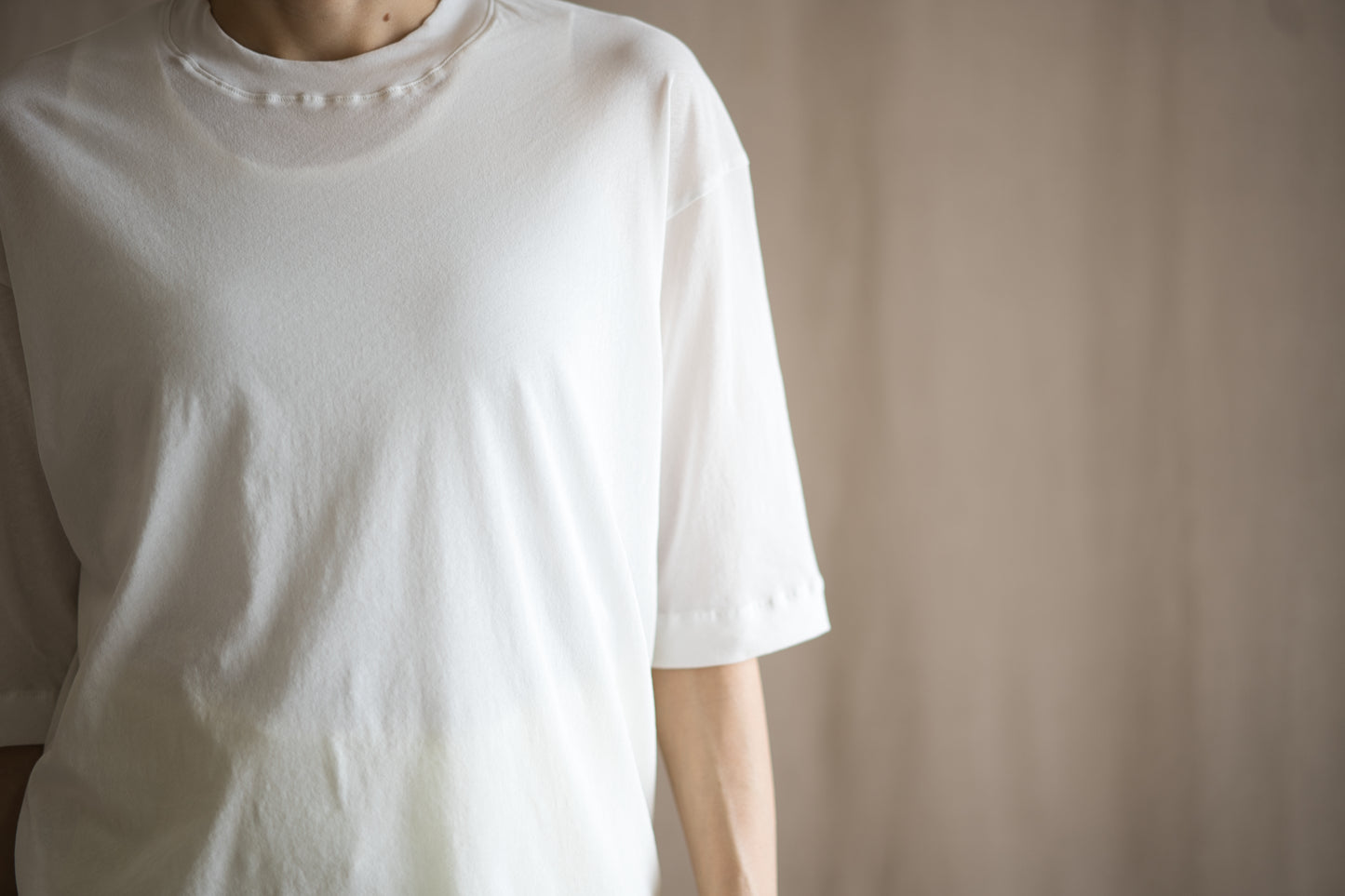 Premium Cotton Crew neck Half-Sleeved T/Fresh White