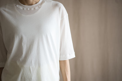 Premium Cotton Crew neck Half-Sleeved T/Fresh White