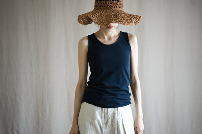 Premium Cotton Tank-Top/Navy