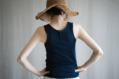 Premium Cotton Tank-Top/Navy