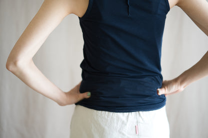 Premium Cotton Tank-Top/Navy