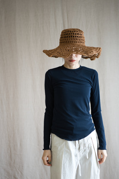 Premium Cotton Crew neck Long-Sleeved T/Navy