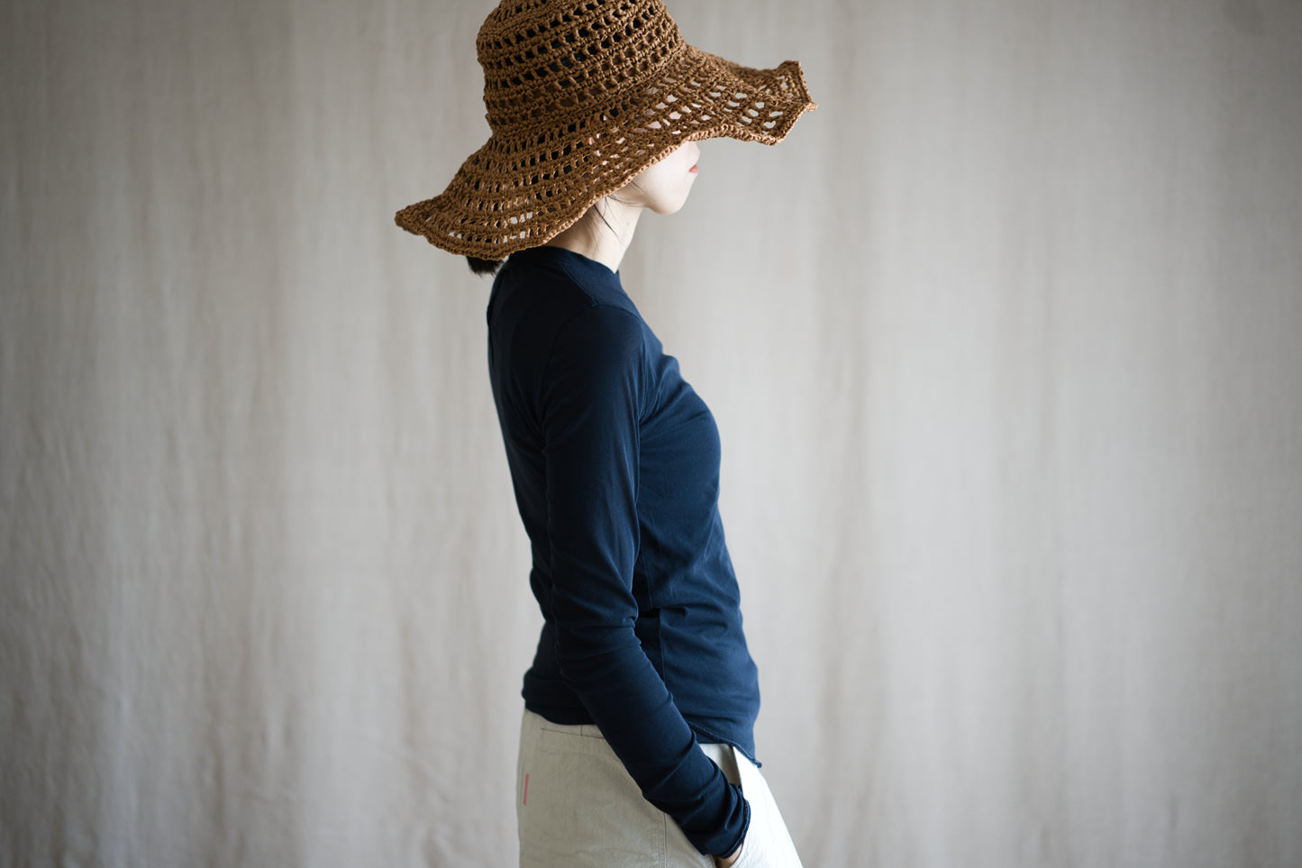 Premium Cotton Crew neck Long-Sleeved T/Navy