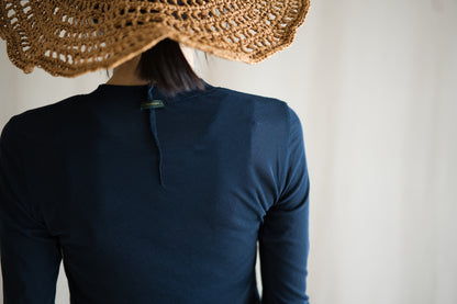 Premium Cotton Crew neck Long-Sleeved T/Navy