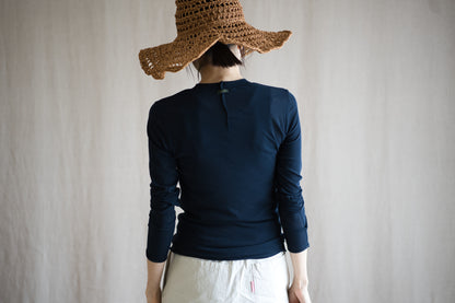 Premium Cotton Crew neck Long-Sleeved T/Navy