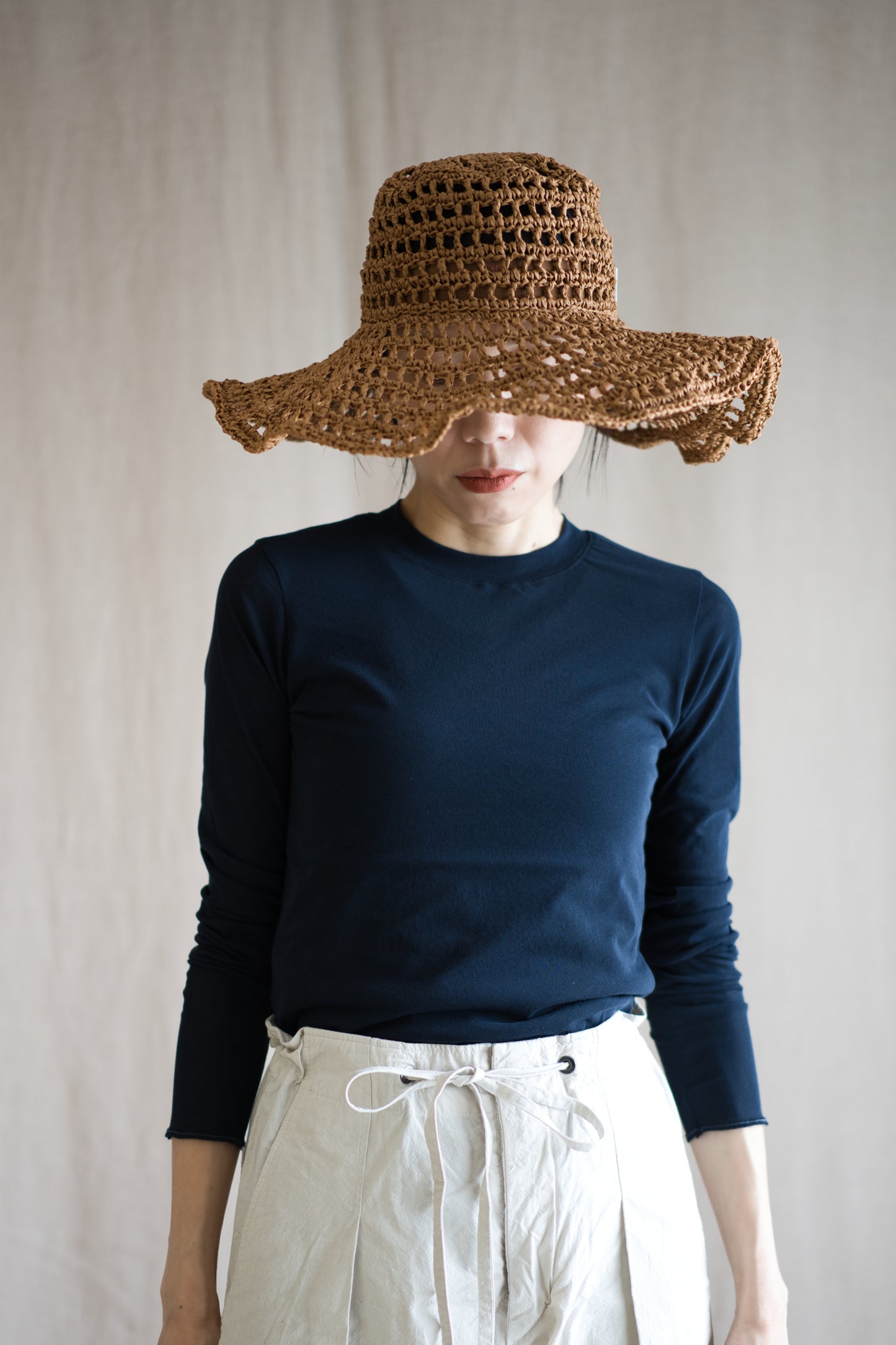Premium Cotton Crew neck Long-Sleeved T/Navy