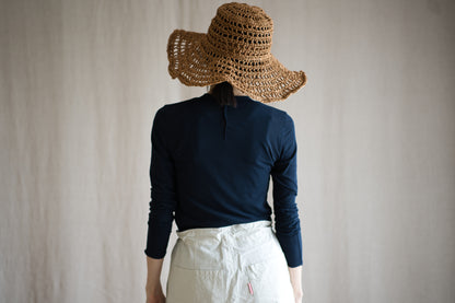 Premium Cotton Crew neck Long-Sleeved T/Navy
